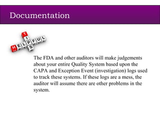 Capa Tracking Log CAPA Pitfalls and Keys | PPT