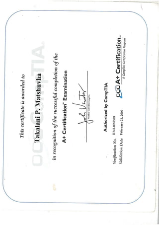 A+ Certificate