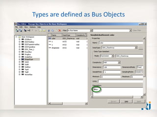 Types are defined as Bus Objects
 