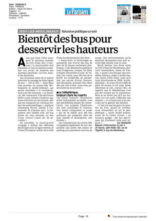 Tous droits de reproduction réservés
Date : 03/06/2013
Pays : FRANCE
Edition : Hauts De Seine
Page(s) : 21
Diffusion : (29630)
Périodicité : Quotidien
Surface : 19 %
Page 16
 