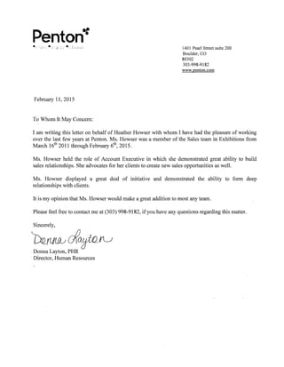 Heather Howser reference letter