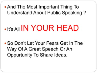7 deadly fears of public  speaking