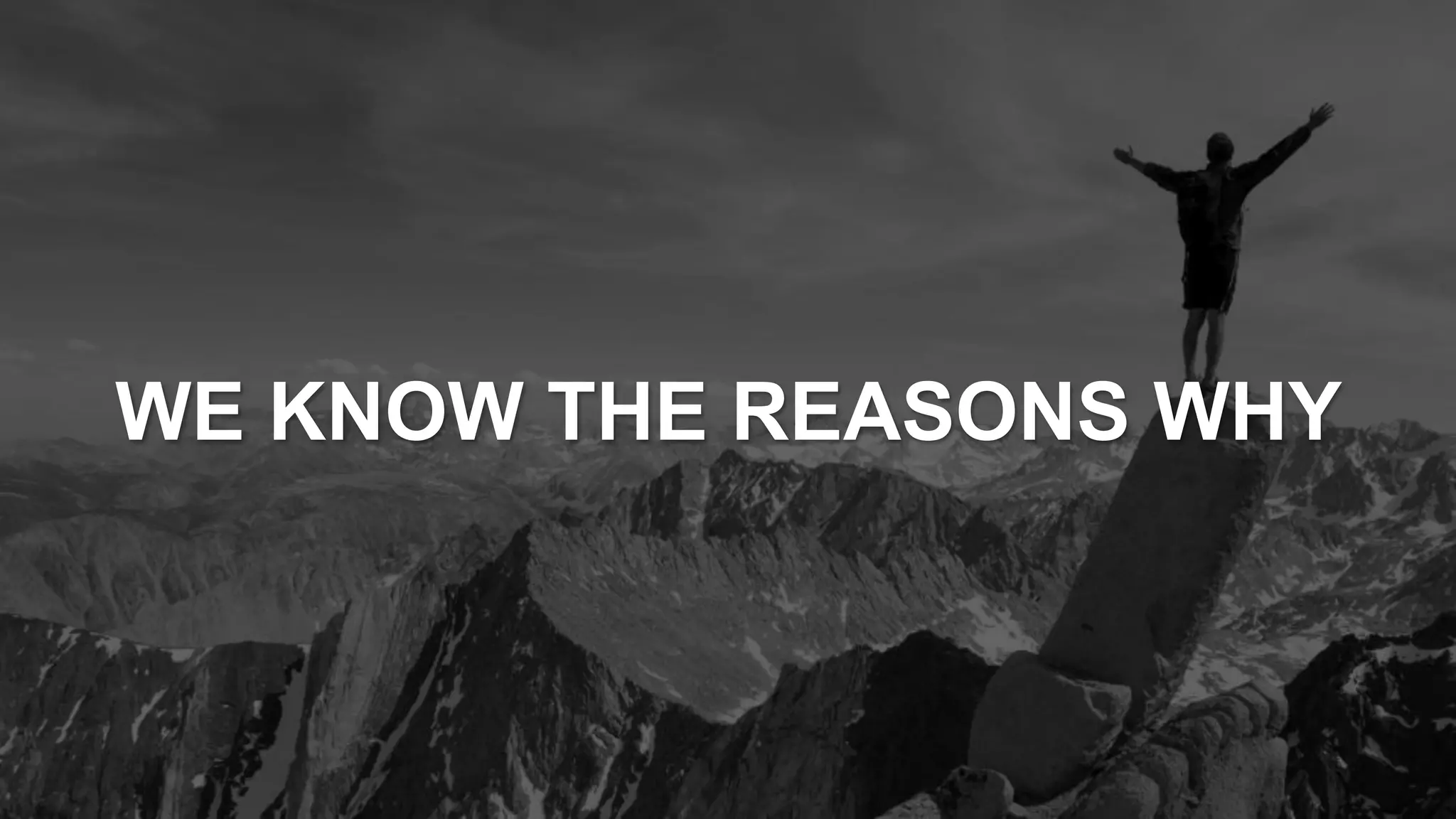 WE KNOW THE REASONS WHY
 