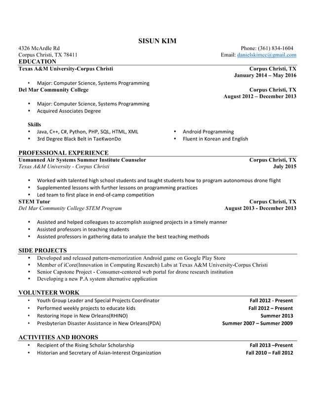 Sisun Kim Resume PDF - Sisun Kim Resume 1 638 