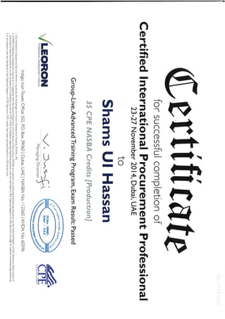 CIPP Certificate - LEORON