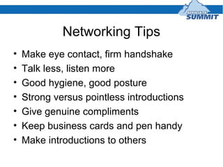 Getting the Most Out of Networking: Best Practices Revealed
