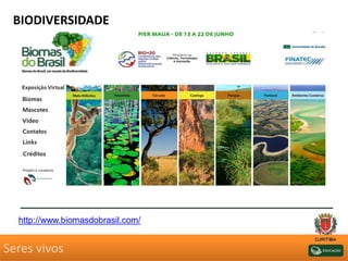 Seres vivos
BIODIVERSIDADE
http://www.biomasdobrasil.com/
 