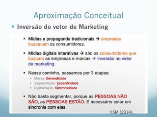 Aproximação Conceitual
—  Inversão do vetor de Marketing
HSM (2014).
 