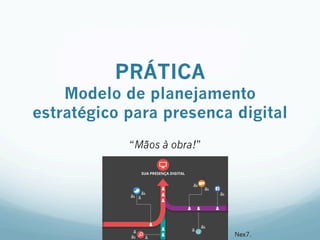 PRÁTICA
Modelo de planejamento
estratégico para presenca digital
“Mãos à obra!”
Nex7.
 