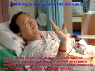 Las Reaccionesdefensivas del cuerpo.El éxito de lasactuaciones se debe a la capacidad de reacción en determinadassituaciones, pero no se puedereclamarsisucede lo contrario, porque no todostenemos la mismacapacidadniesvoluntariaesareacción.