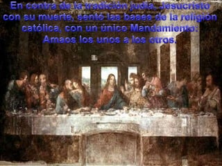 Moises y los Mandamientos.Amarás a Dios sobretodaslascosas.No tomarás el nombre de Dios en vano.Santificaráslas fiestas. Honrarás a tu padre y a tumadre.No matarás. No cometerásactosimpuros. No robarás. No dirásfalsotestimonionimentirás. No consentiráspensamientosnideseosimpuros. No codiciarás los bienesajenos. 