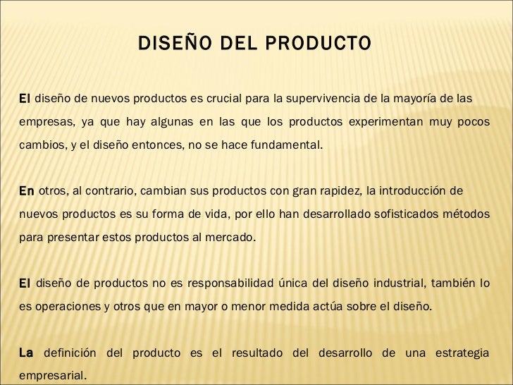 Diseño del producto y proceso