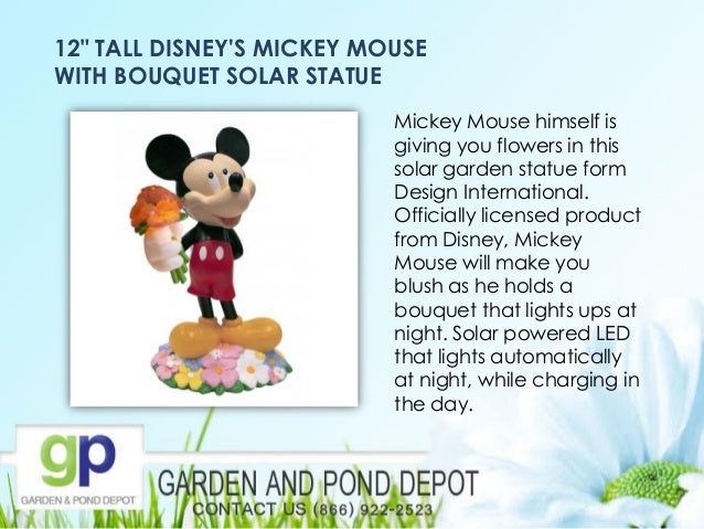 7 Disney Character Solar Garden Statue