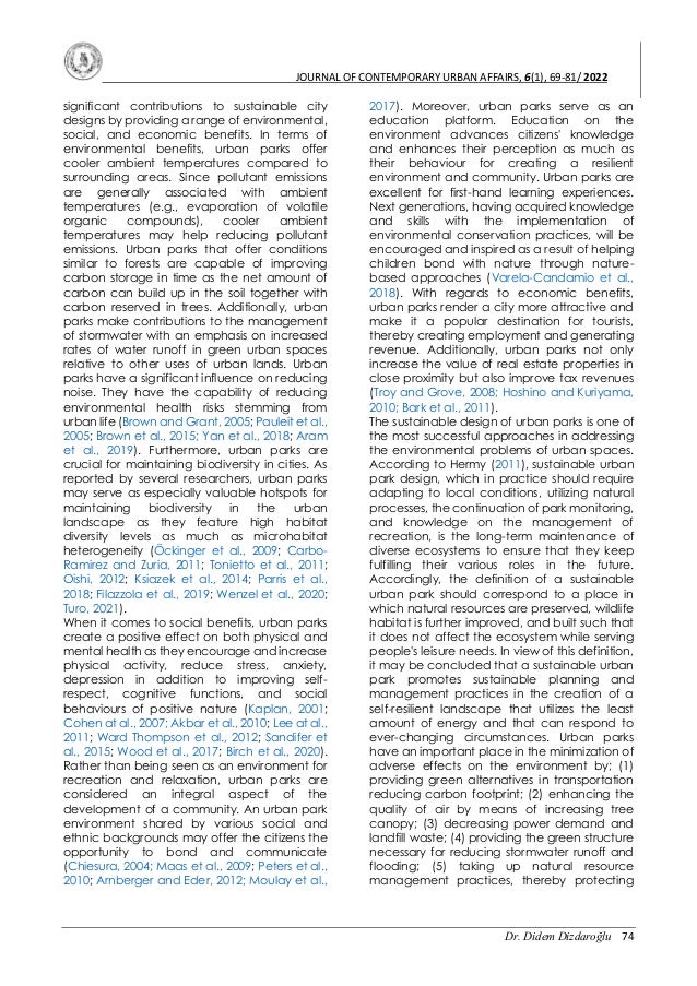 Developing Design Criteria for Sustainable Urban Parks | PDF