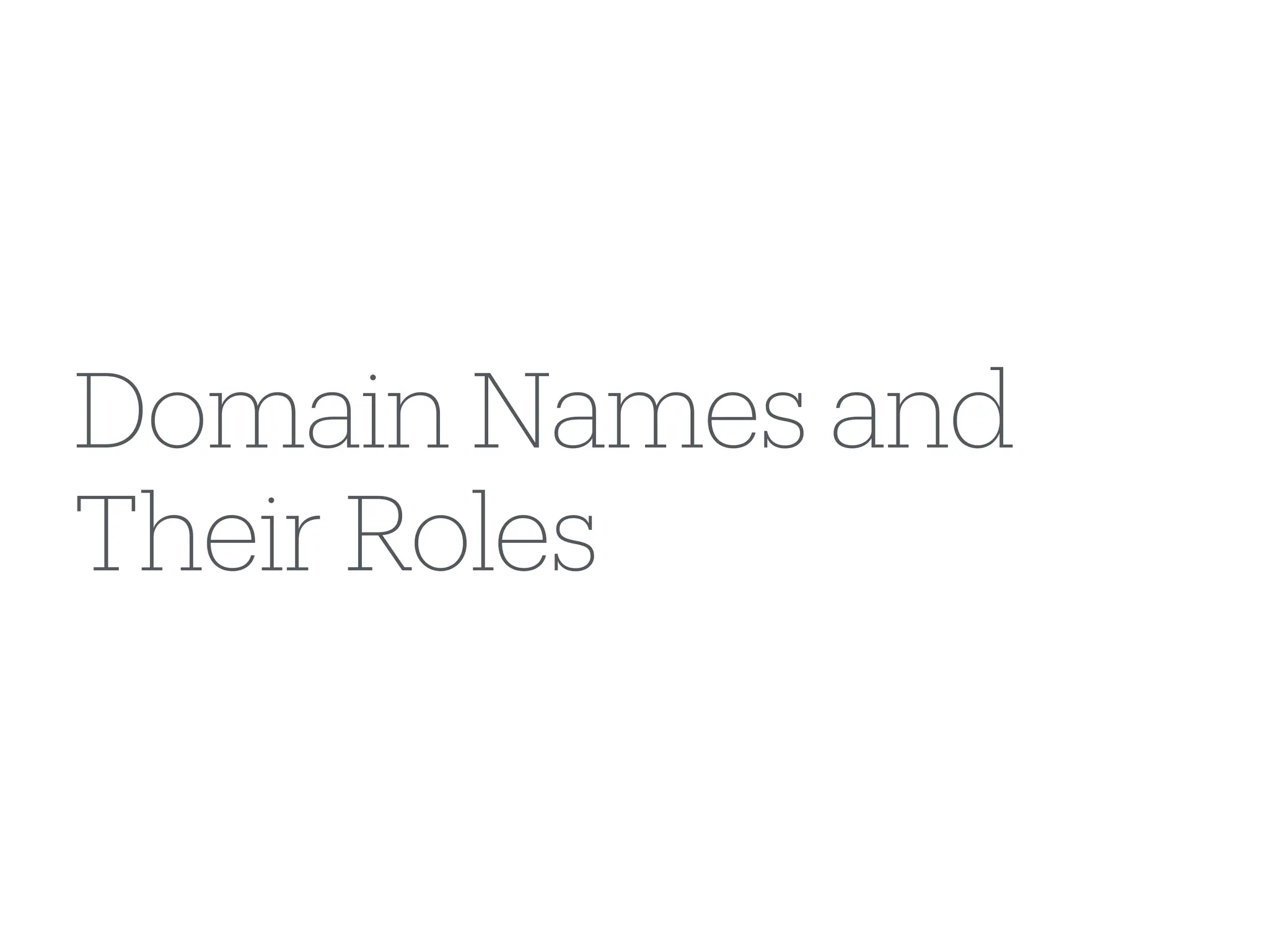 Domain Names and
Their Roles
 