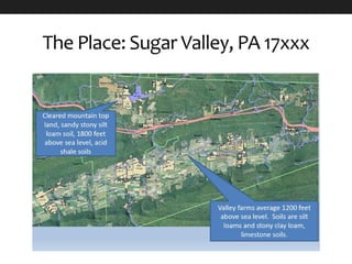 The Place: Sugar Valley, PA 17xxx
 