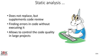 Specifics of static analyzer development and testing | PPT