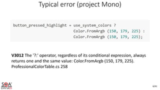Specifics of static analyzer development and testing | PPT