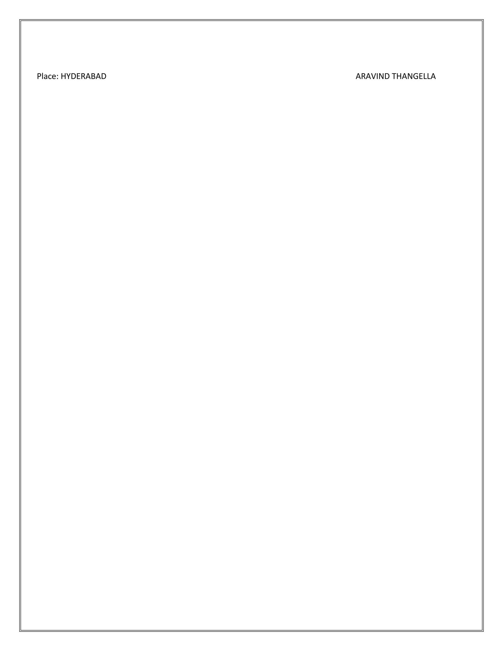 Aravind resume hyd pdf