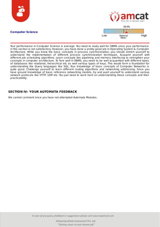 Computer Report Card amcat report card | PDF