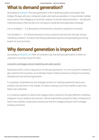 Demand Generation - Cash Cow Marketing