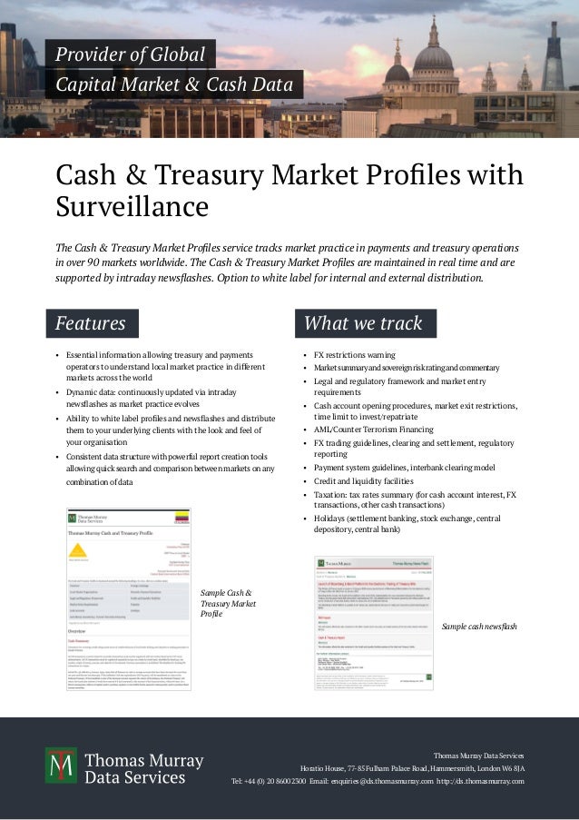 Tmds Cash And Treasury Market Profiles Brochure