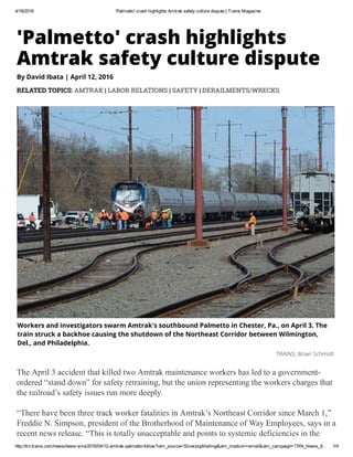 'Palmetto' crash highlights Amtrak safety dispute