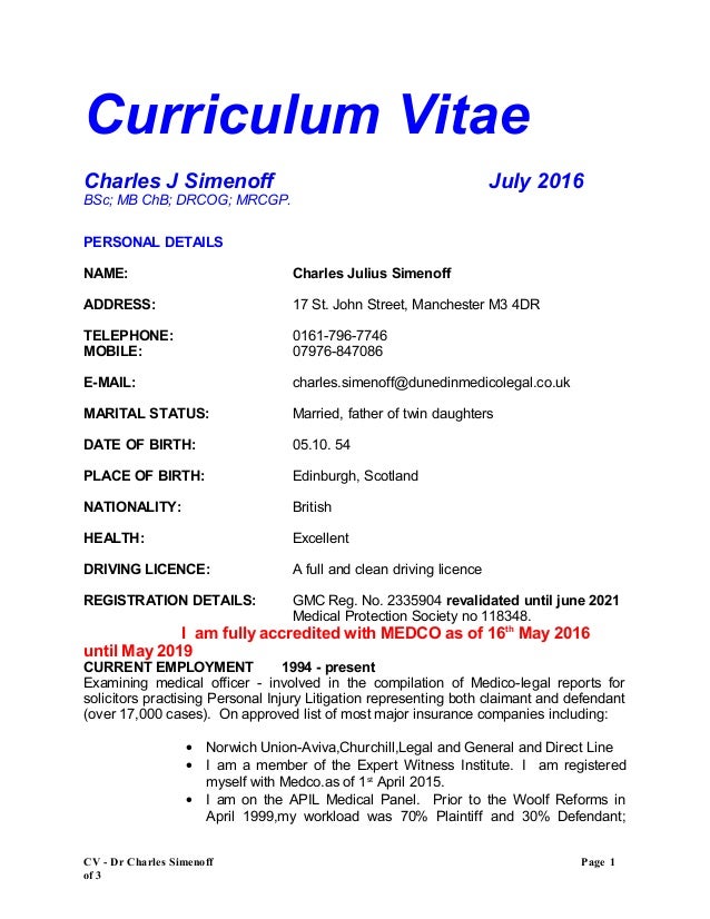 Curriculum vitae format image