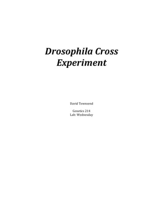 Drosophila Cross
Experiment
David Townsend
Genetics 214
Lab: Wednesday
 