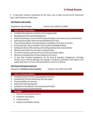 Vinod Resume | DOC