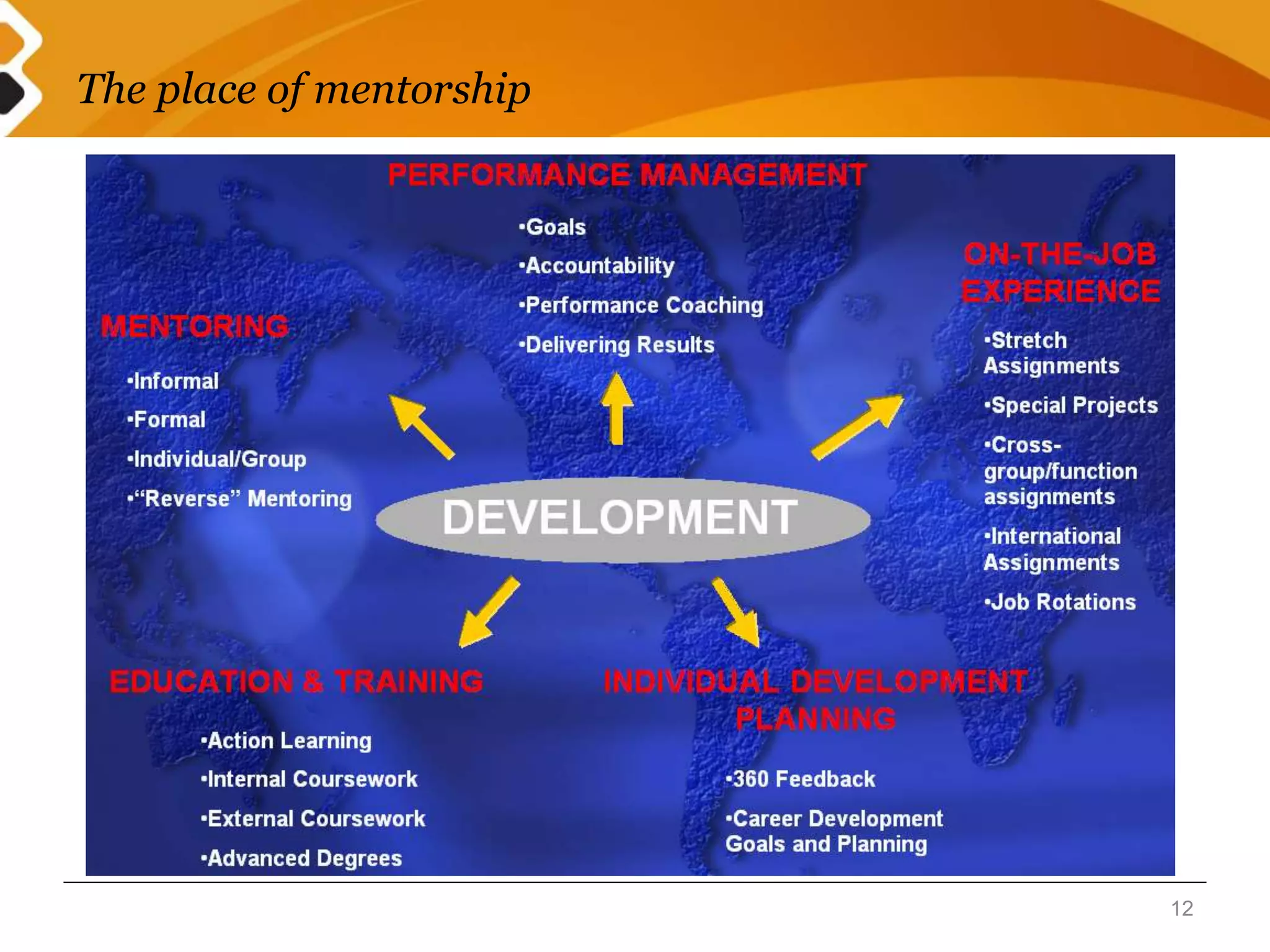 The place of mentorship 
12 
 