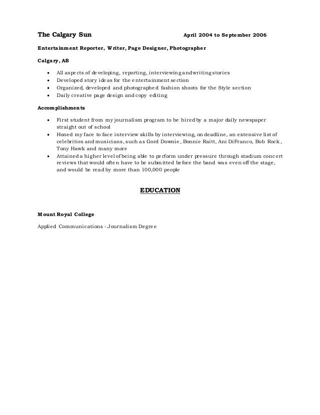 reporter cover letter