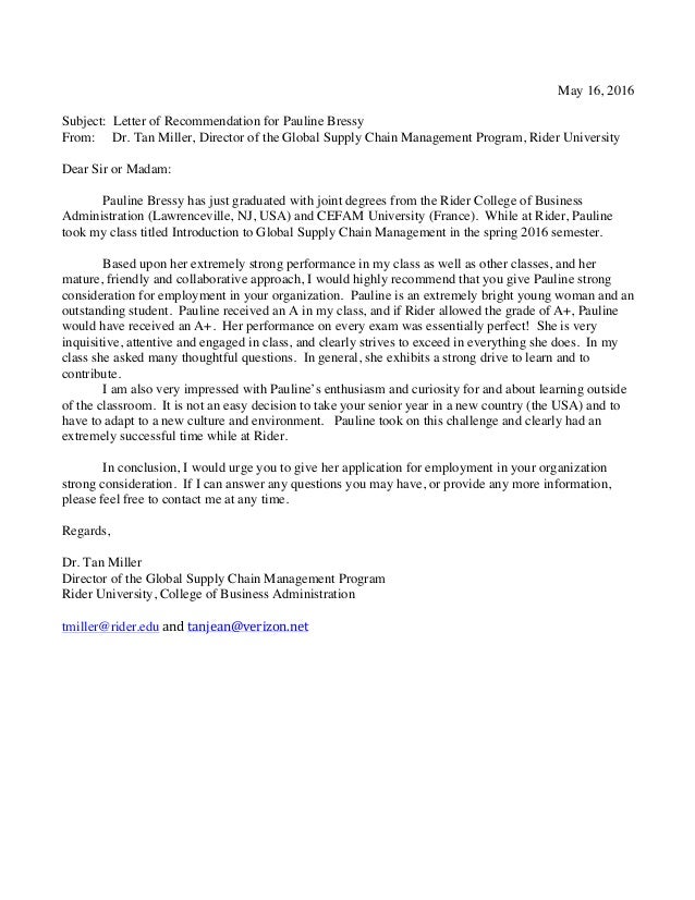 recommendation letter prof miller joint letter of recommendation