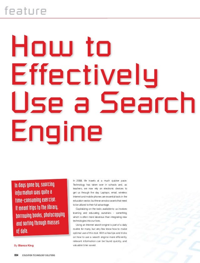 How to Use A Search Engine Effectively