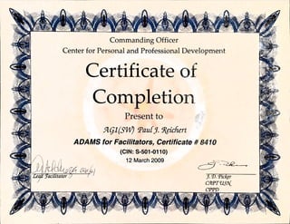 Facilitators Certificate