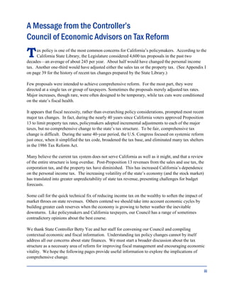 A Message from the Controller’s
Council of Economic Advisors on Tax Reform
Tax policy is one of the most common concerns f...