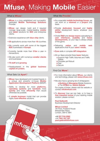 Mfuse - Making Mobile Easier - Dec12