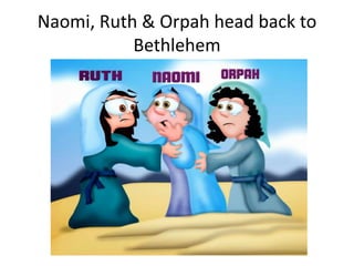 Naomi, Ruth & Orpah head back to
Bethlehem
 