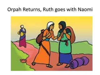 Orpah Returns, Ruth goes with Naomi
 