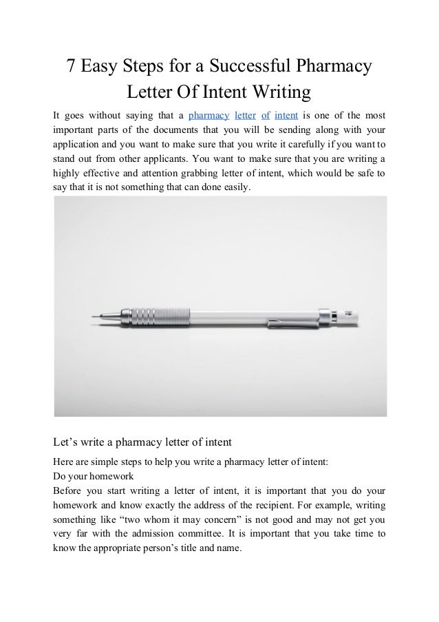 7 Easy Steps for a Successful Pharmacy Letter of Intent Writing
