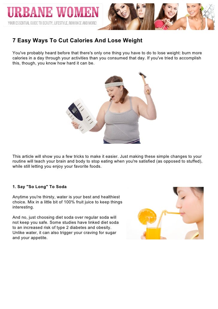 7 easy ways to cut calories and lose weight