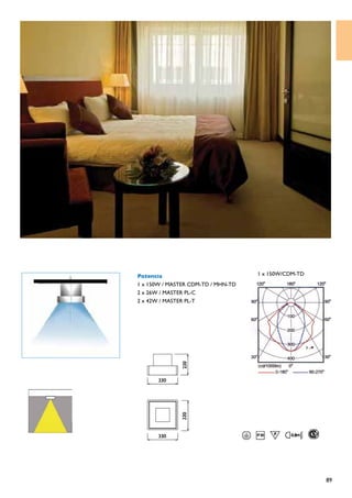 Potencia                            1 x 150W/CDM-TD
1 x 150W / MASTER CDM-TD / MHN-TD
2 x 26W / MASTER PL-C
2 x 42W / MASTER PL-T




                                                      89
 