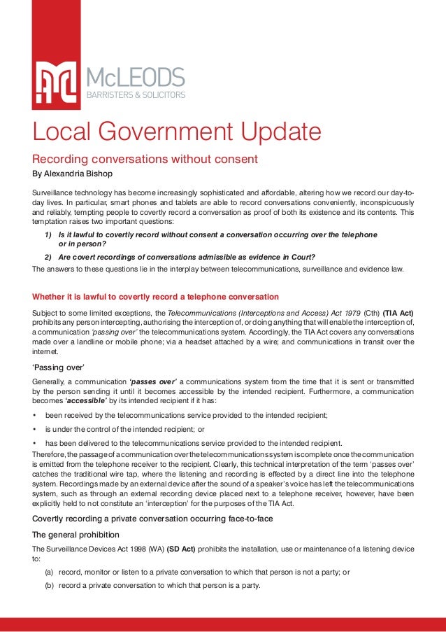 Recording conversations without consent