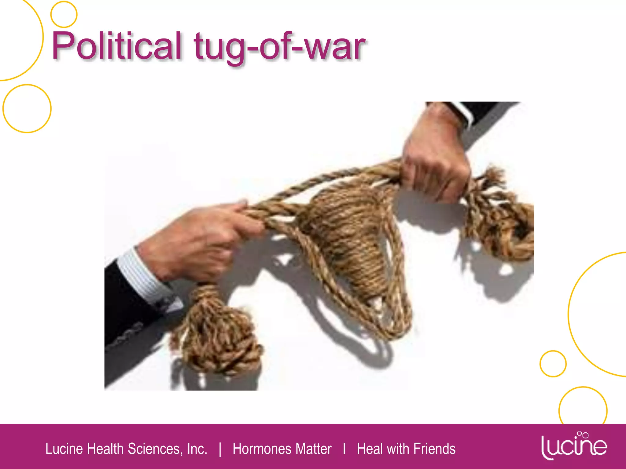 Lucine Health Sciences, Inc. | Hormones Matter I Heal with Friends
Political tug-of-war
 