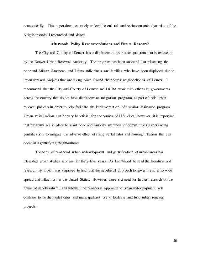 Research paper on gentrification