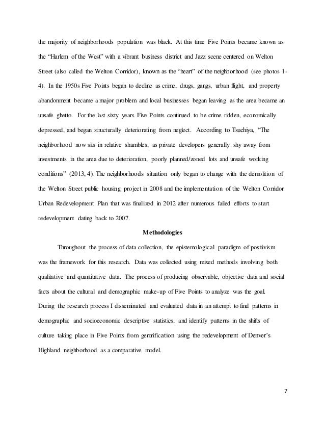 Research paper on gentrification