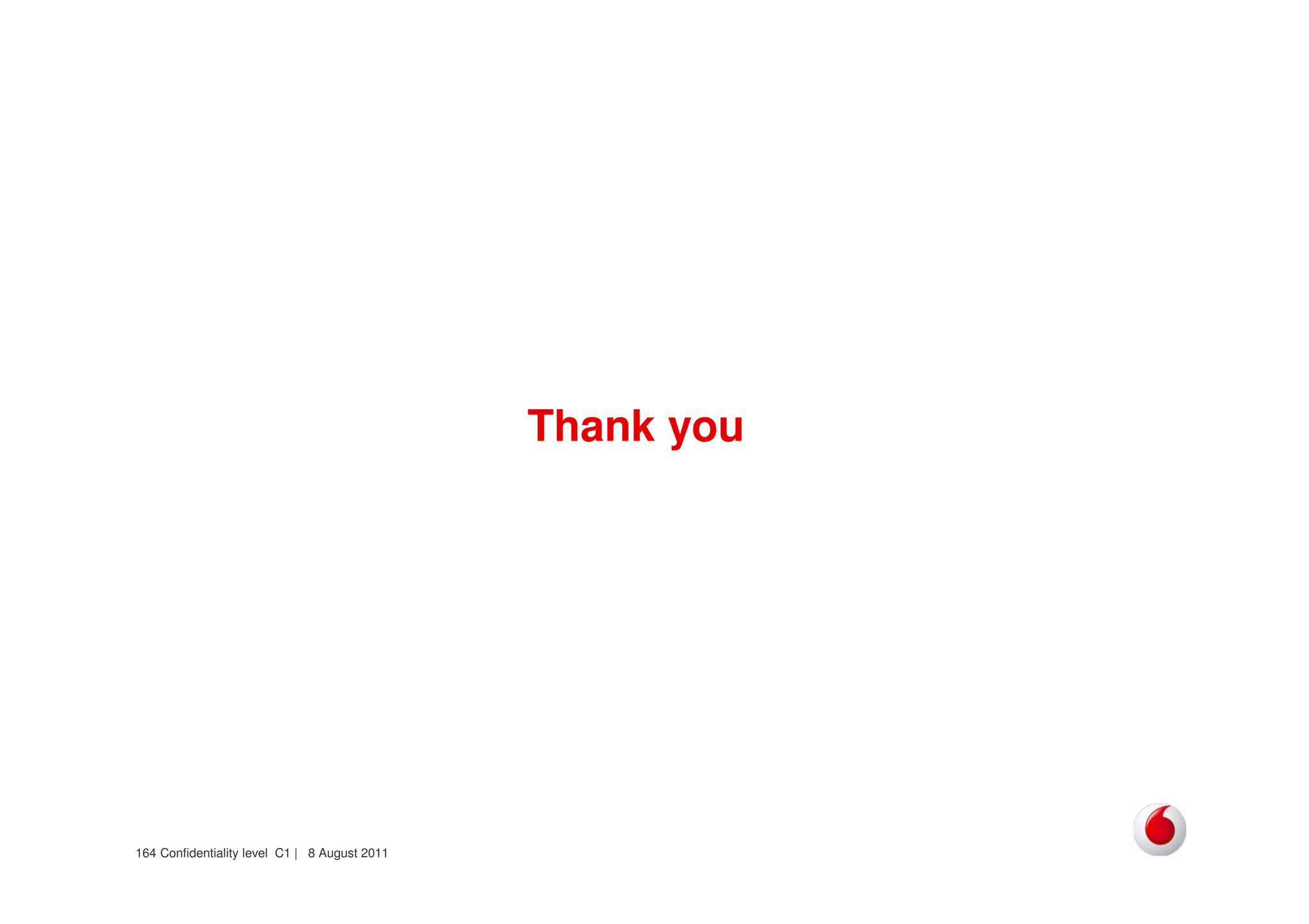 Confidentiality level C1 | 8 August 2011164
Thank you
 
