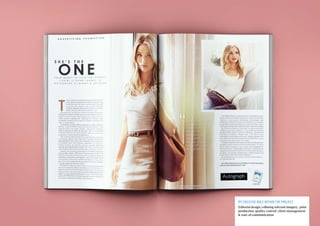 My creative role within the projecT
Editorial design, collating relevant imagery, print
production, quality control, client management
& tone of communication
 