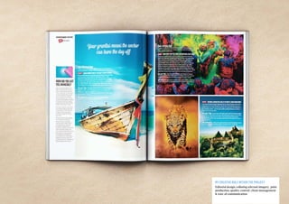 My creative role within the projecT
Editorial design, collating relevant imagery, print
production, quality control, client management
& tone of communication
 