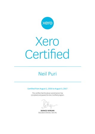 Neil Puri
Certified from August 2, 2016 to August 3, 2017
 